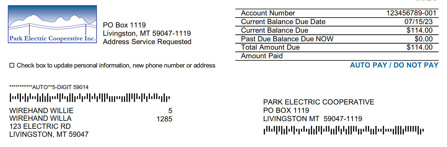 Sample Remittance Stub